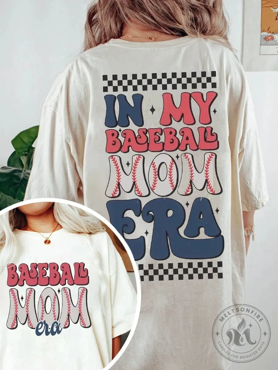In My Baseball Mom Era Checkered Vintage Style T-Shirt 2 In My Baseball Mom Era Checkered Vintage Style T-Shirt