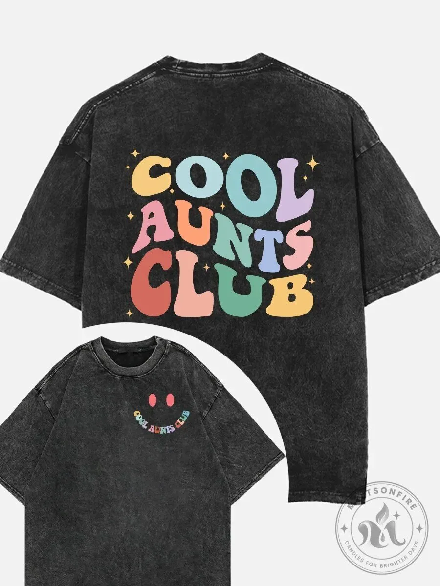 Cool Aunts Club Vintage Washed Graphic T-Shirt for Women
