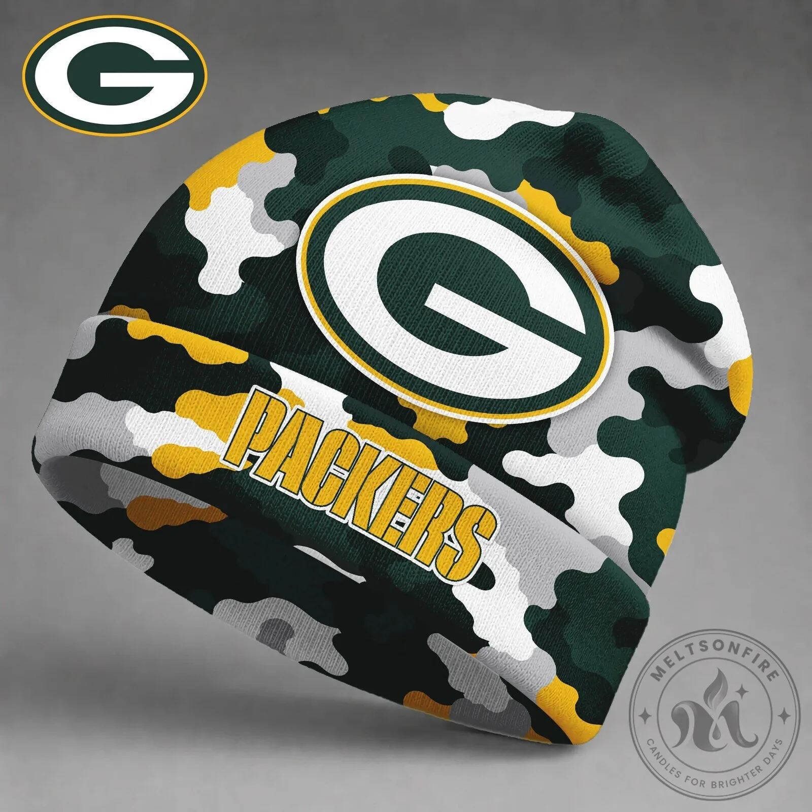 Green Bay Packers Camouflage Pattern Game Day Knit Cap Hat
