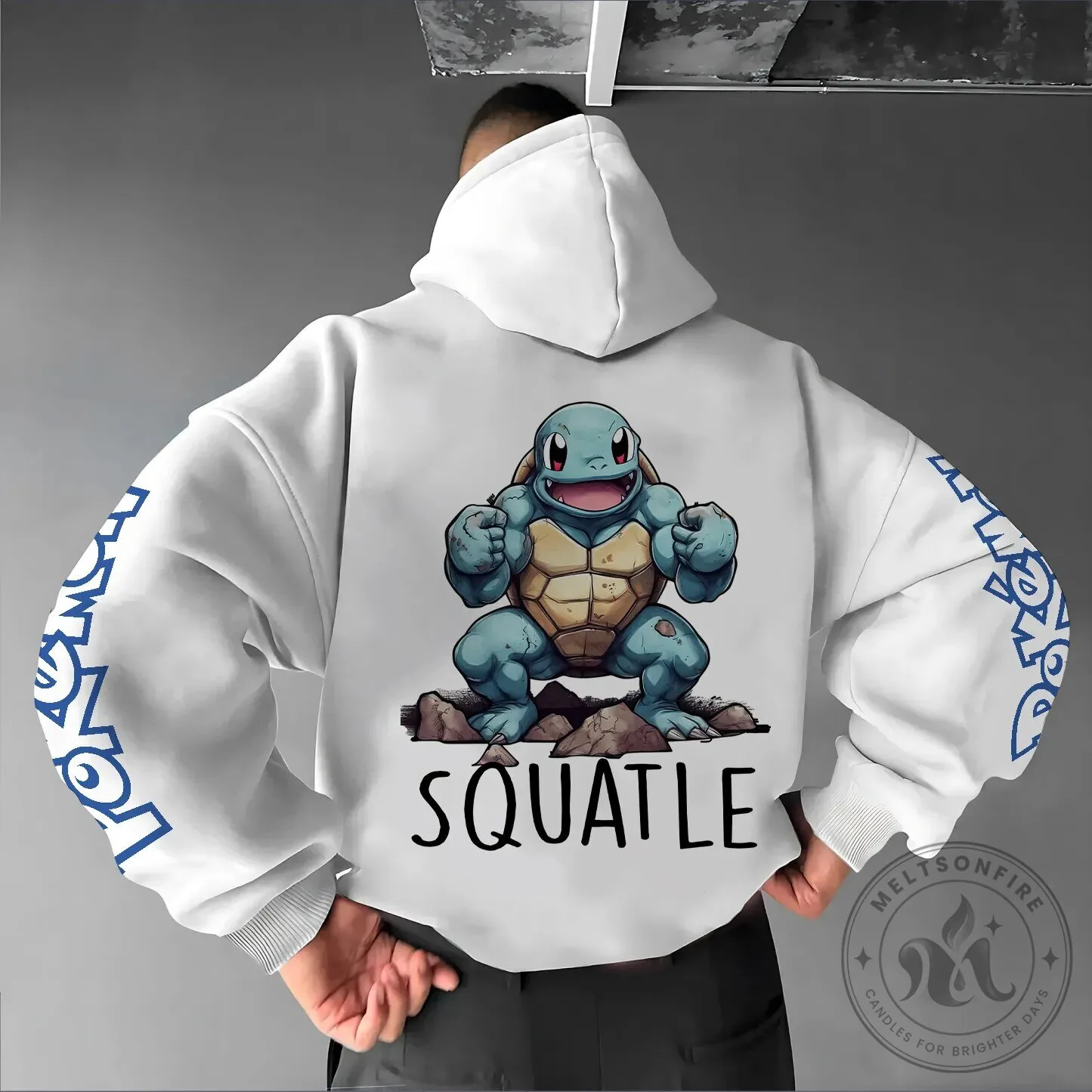 Squirtle Pokémon Anime Cartoon Character Graphic White Unisex Hoodie