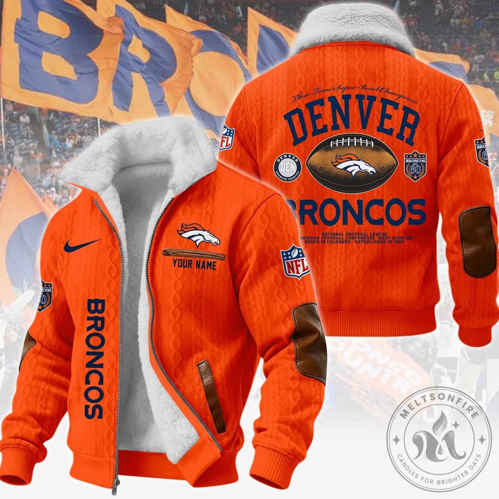 Denver Broncos Super Bowl Champions NFL Winter Fleece Jacket
