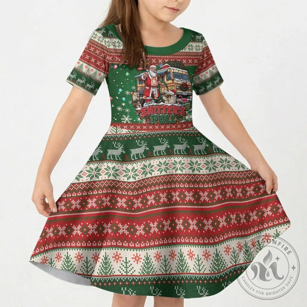 Christmas Vacation Shitter's Full Kids Short Sleeve Dress