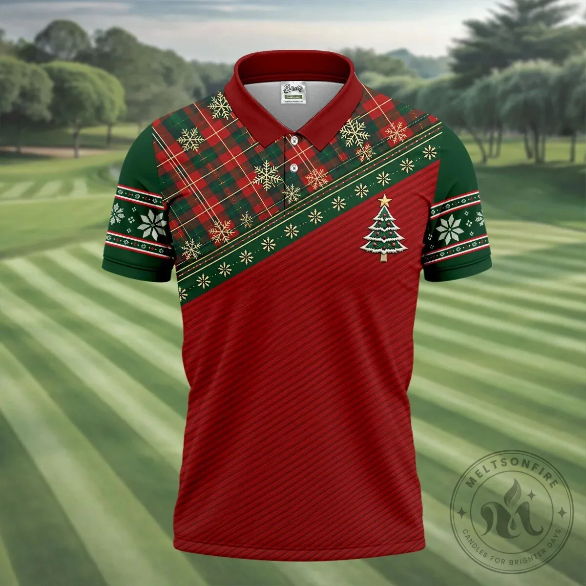 Christmas Plaid Snowflake Tree Pattern Holiday Golf Polo Shirt for Men 19 Christmas Plaid Snowflake Tree Pattern Holiday Golf Polo Shirt for Men