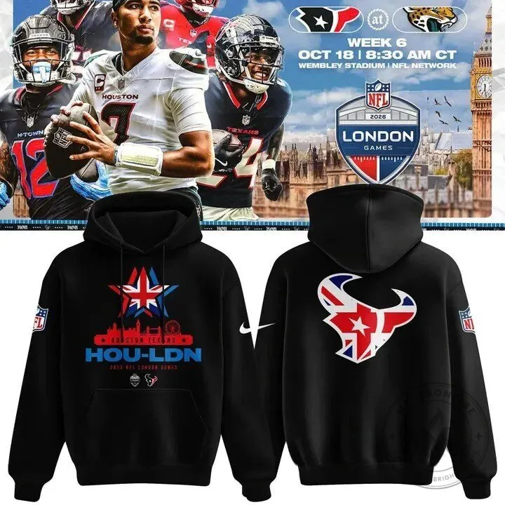 Houston Texans 2026 NFL London Games Black Fan Hoodie