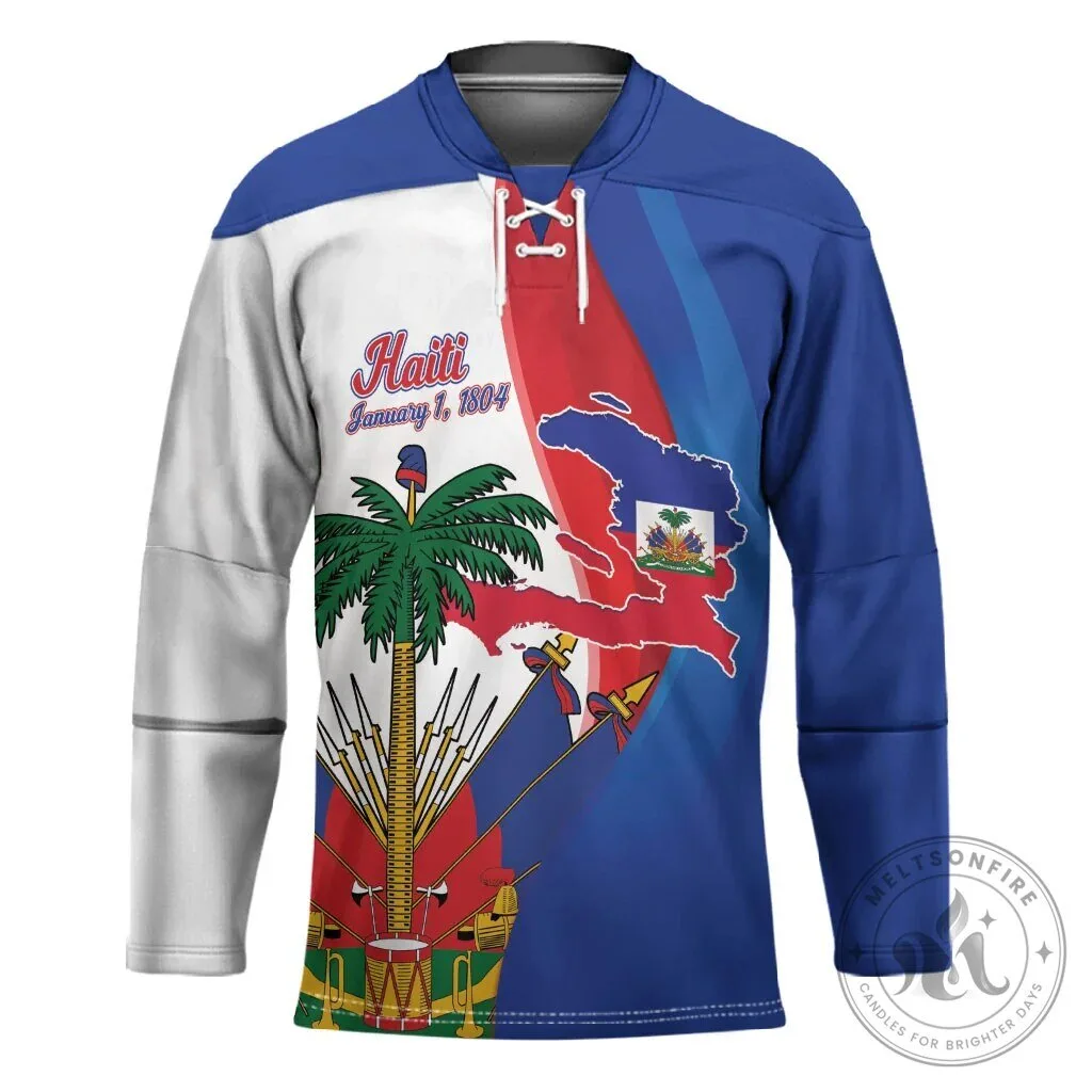 Haiti Independence Day January 1 1804 Viv Libete Hockey Jersey