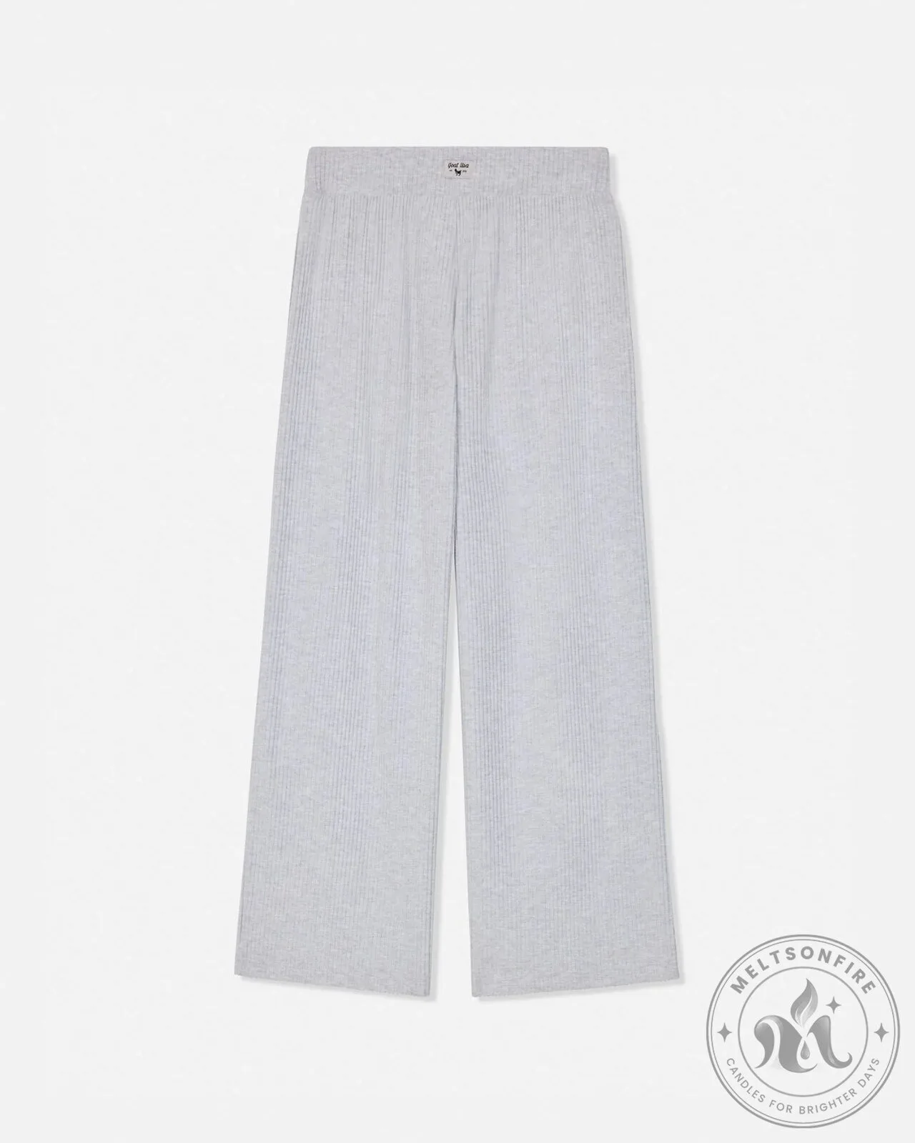 Women's Ribbed Knit Wide Leg Lounge Pants with Elastic Waistband 14 Women