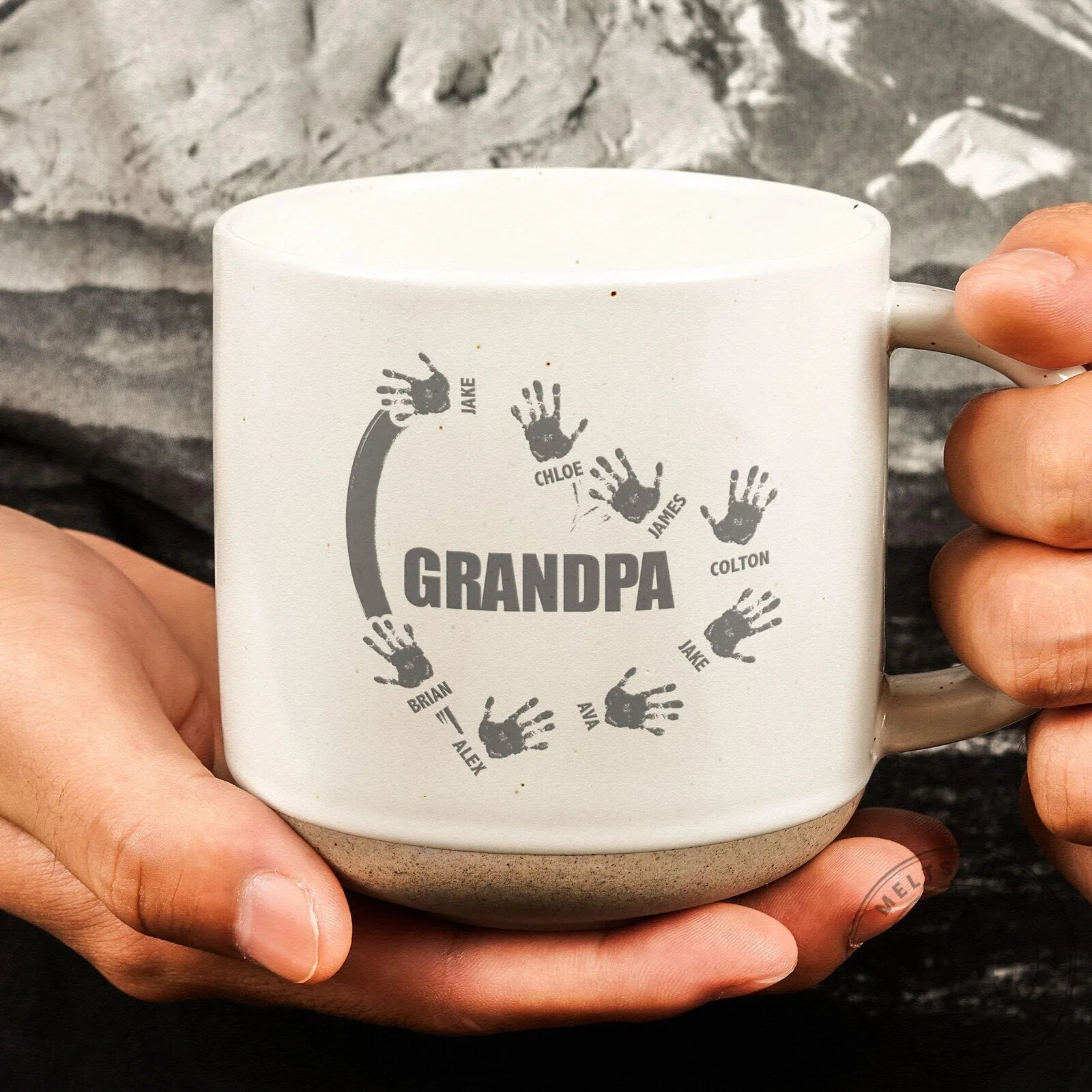 Personalized Grandparent Handprint Mug, Custom Family Name Coffee Cup Gift 13 Personalized Grandparent Handprint Mug, Custom Family Name Coffee Cup Gift
