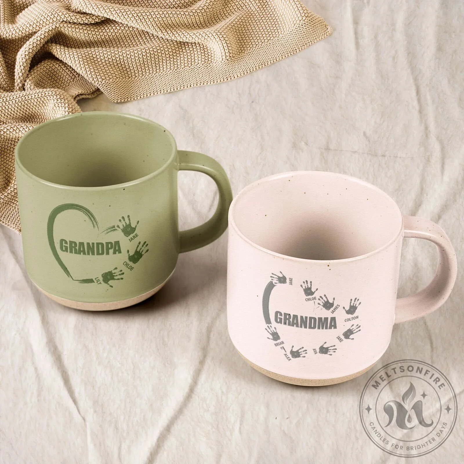 Personalized Grandparent Handprint Mug, Custom Family Name Coffee Cup Gift 14 Personalized Grandparent Handprint Mug, Custom Family Name Coffee Cup Gift