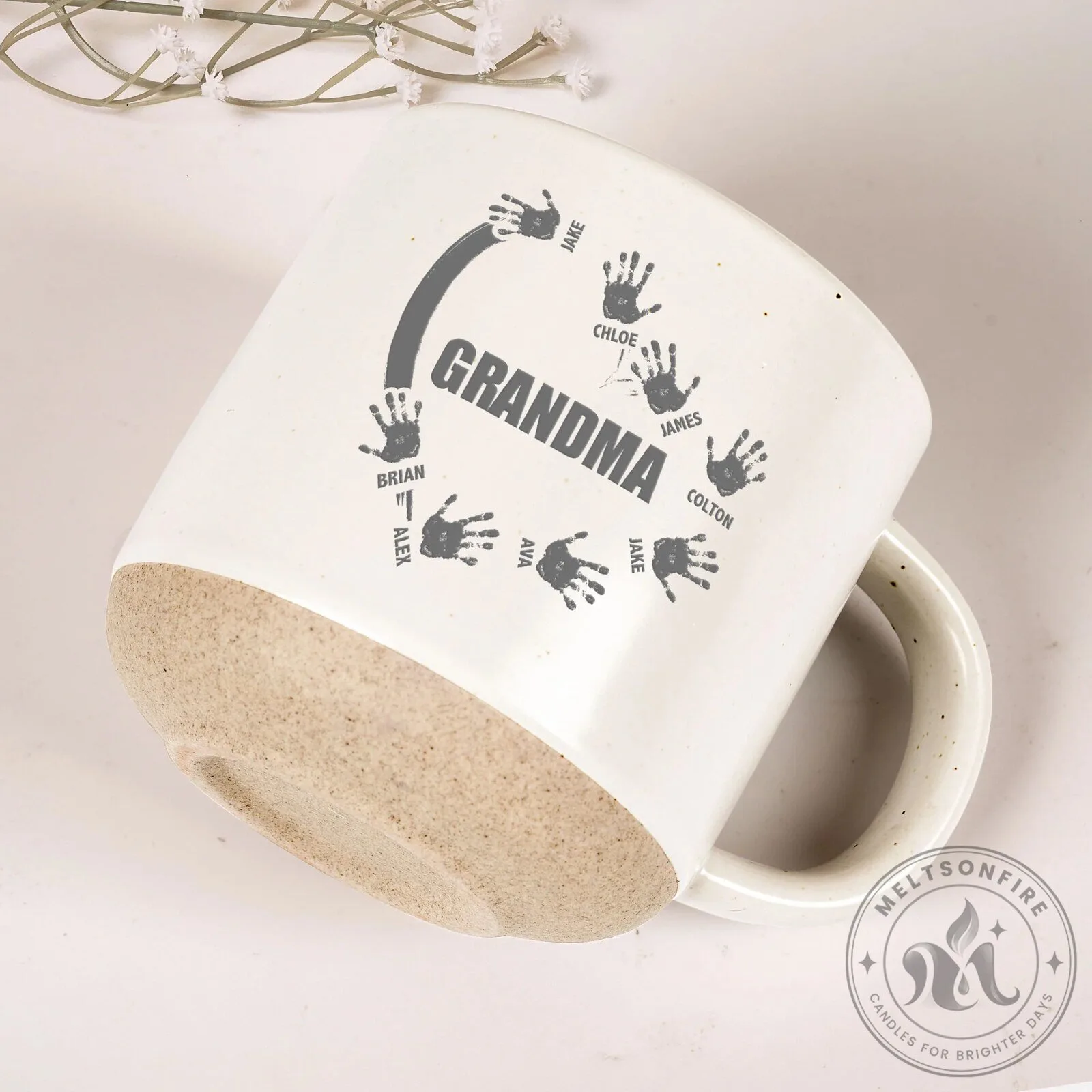 Personalized Grandparent Handprint Mug, Custom Family Name Coffee Cup Gift 15 Personalized Grandparent Handprint Mug, Custom Family Name Coffee Cup Gift