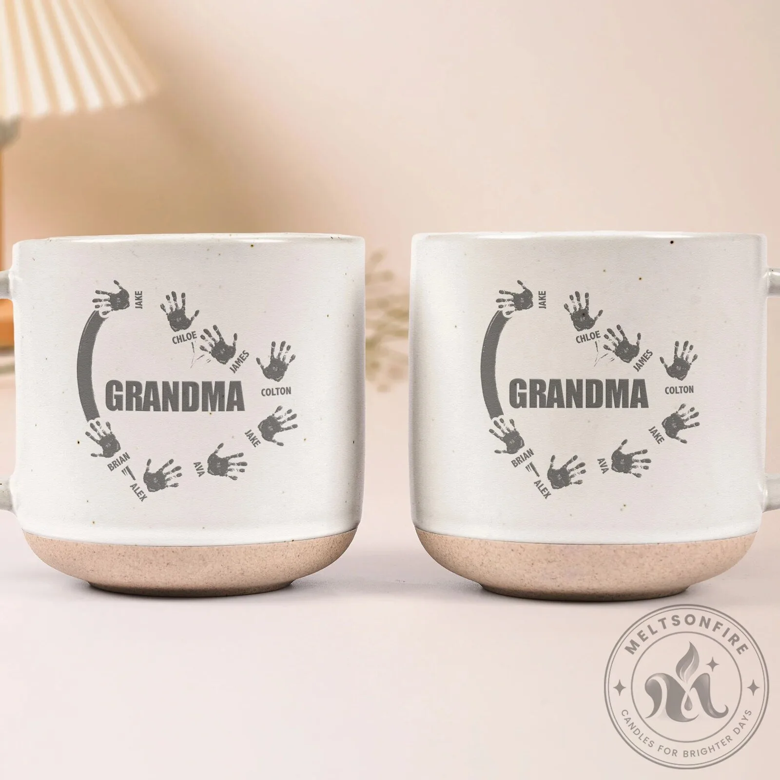 Personalized Grandparent Handprint Mug, Custom Family Name Coffee Cup Gift 16 Personalized Grandparent Handprint Mug, Custom Family Name Coffee Cup Gift