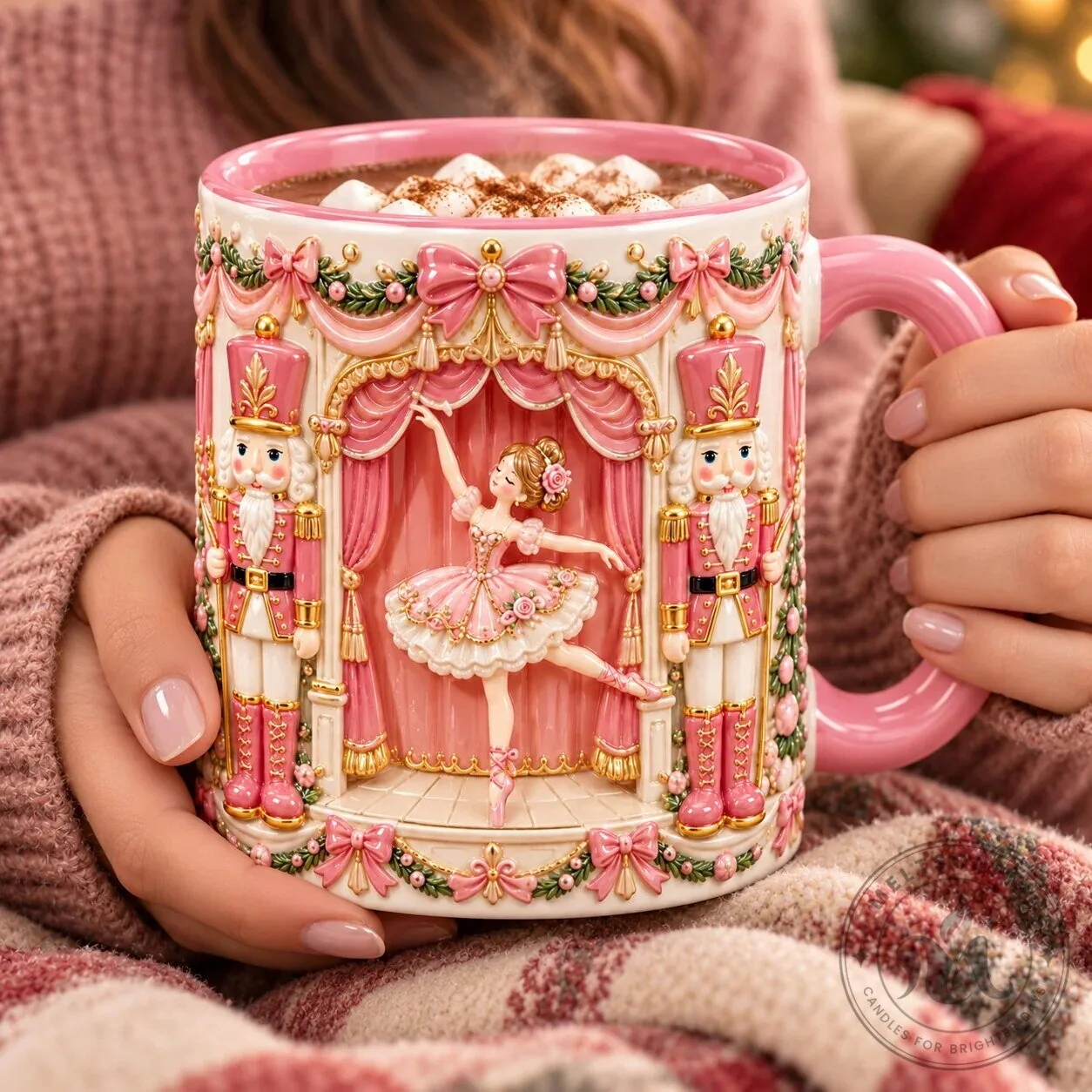 Nutcracker Ballet Pink Christmas Holiday Ballerina Themed Coffee Mug 6 Nutcracker Ballet Pink Christmas Holiday Ballerina Themed Coffee Mug