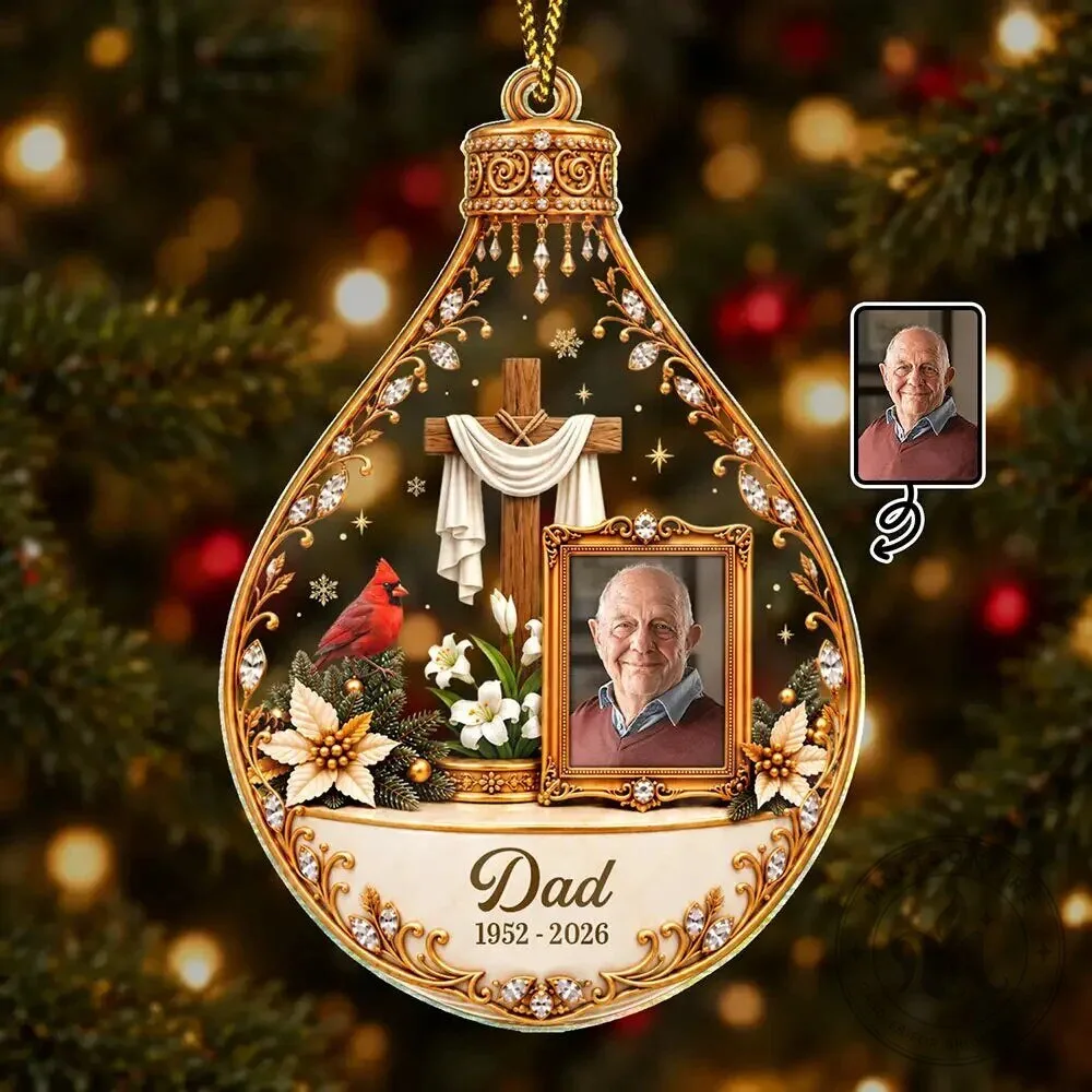 Personalized In Loving Memory Christmas Ornament with Custom Photo 1 Personalized In Loving Memory Christmas Ornament with Custom Photo