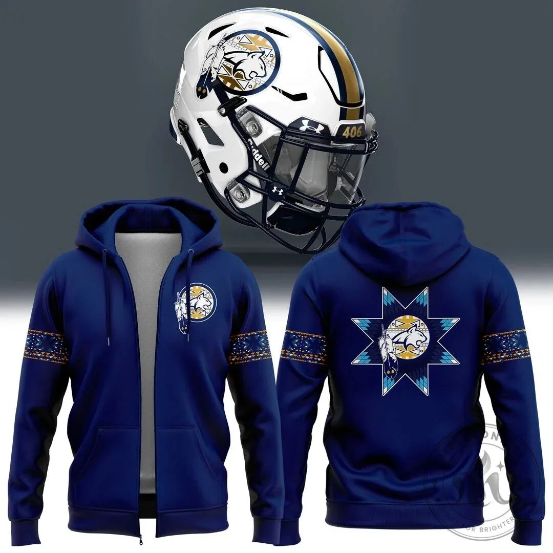 Montana State Bobcats Football Native American Heritage Month Full-Zip Hoodie 4 Montana State Bobcats Football Native American Heritage Month Full-Zip Hoodie