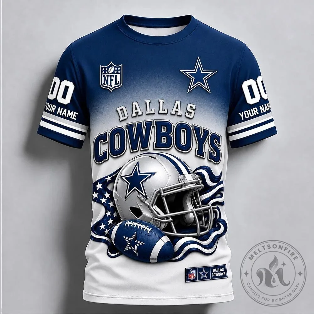 Dallas Cowboys Football Team Custom Name and Number T-Shirt