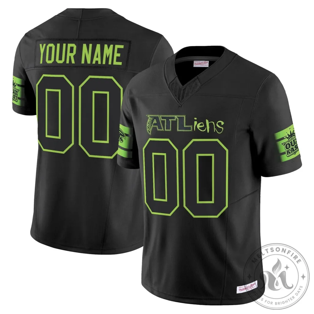 Outkast ATLiens Atlanta Falcons Black Football Jersey Outkast ATLiens Atlanta Falcons Black Football Jersey