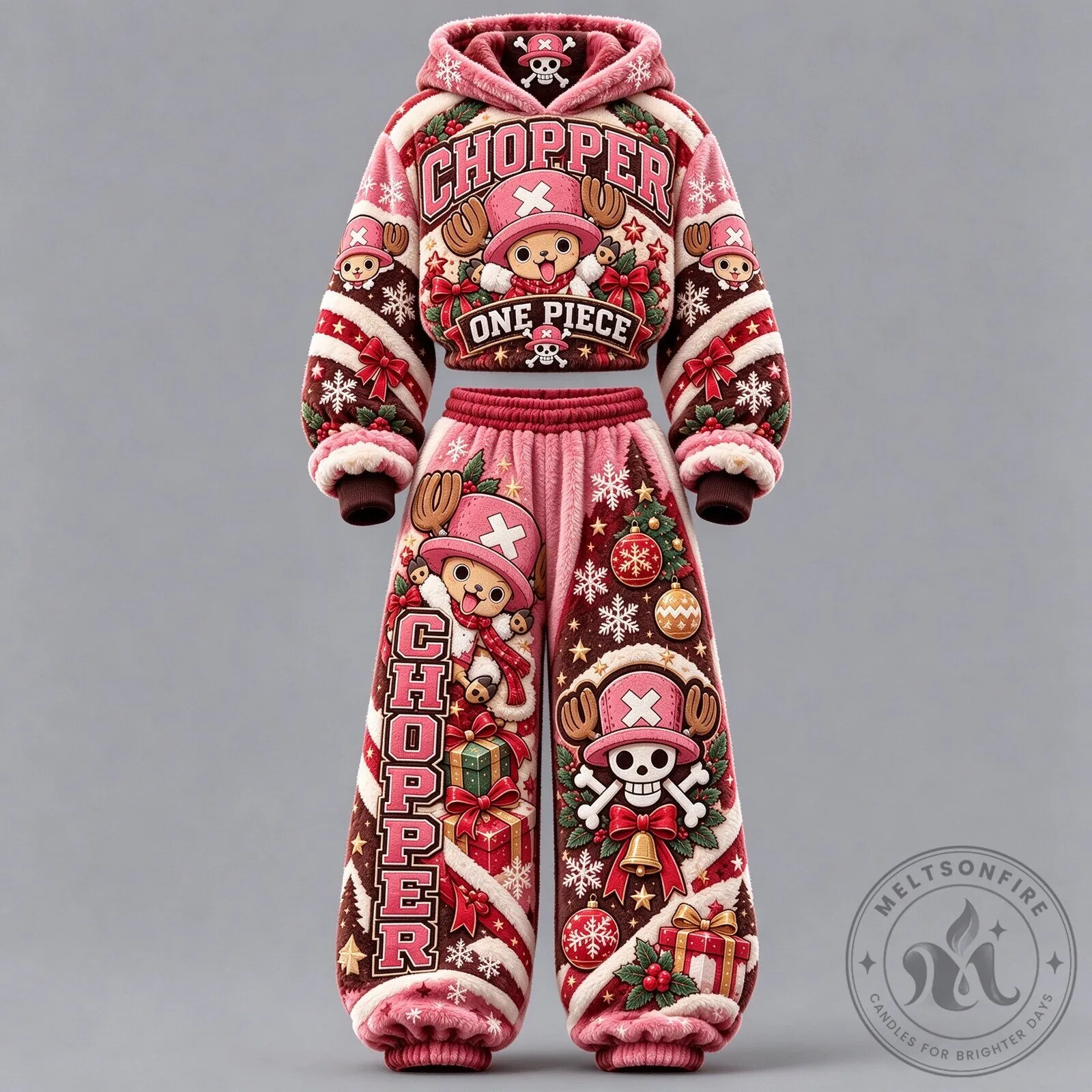 One Piece Tony Tony Chopper Christmas Holiday Fleece Hoodie